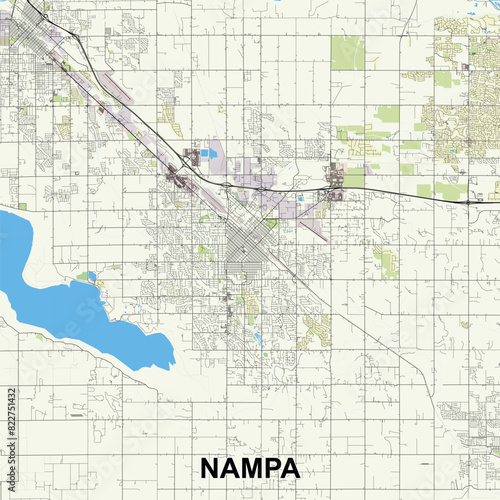 Nampa, Idaho, United States map poster art