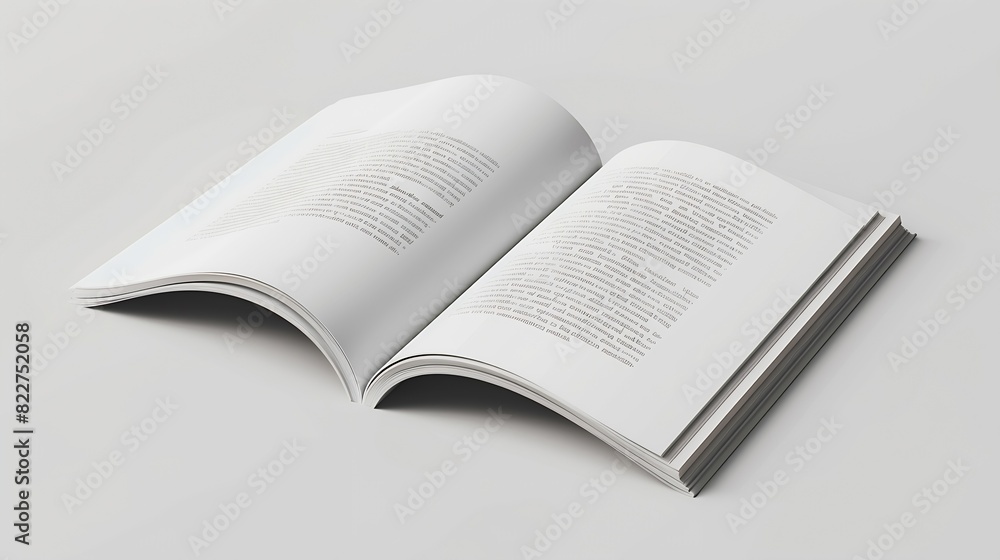 Mock up view of an open magazine 3d rendering : Generative AI Mock up view of an open magazine 3d rendering : Generative AI