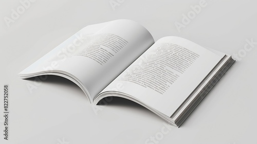 Mock up view of an open magazine 3d rendering : Generative AI