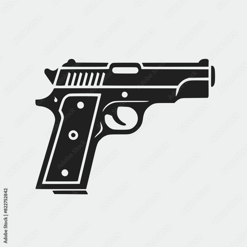 pistol gun vector isolated on white background