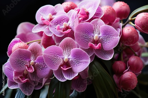 Vanda orchid in vibrant colors.  generative IA