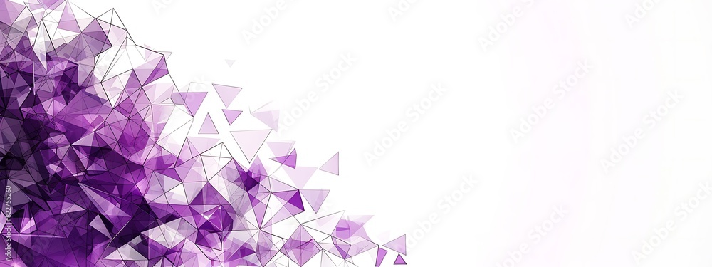 abstract banner template elegant design with purple geometric shapes on a white background, leaving left space for text abstract banner template elegant design with purple geometric shapes on a white background, leaving left space for text