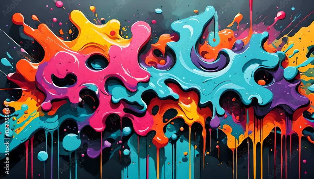 Obraz premium paint splashes on black