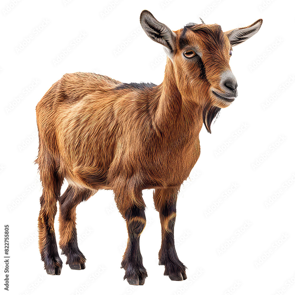 Obraz premium Cute baby goat isolated on transparent background cutout