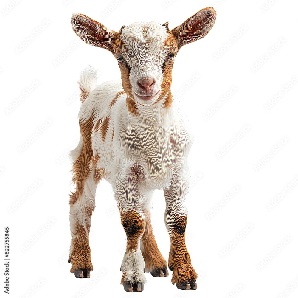 Cute baby goat isolated on transparent background cutout Cute baby goat isolated on transparent background cutout