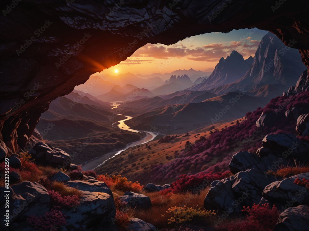 Obraz premium sunset in the mountains