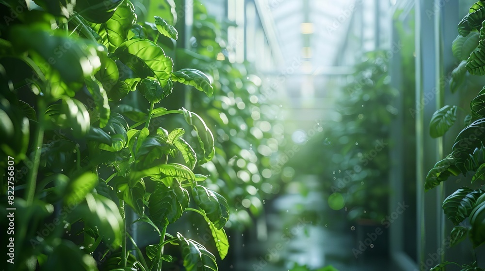 A futuristic greenhouse with genetically enhanced crops growing rapidly, A futuristic greenhouse with genetically enhanced crops growing rapidly,