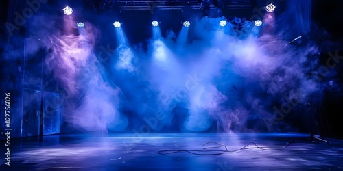 Theatrical Ambiance: Spotlight and Fog in an Opera Performance Stage. Concept Opera Performance, Theatrical Ambiance, Spotlight, Fog, Stage Setting
