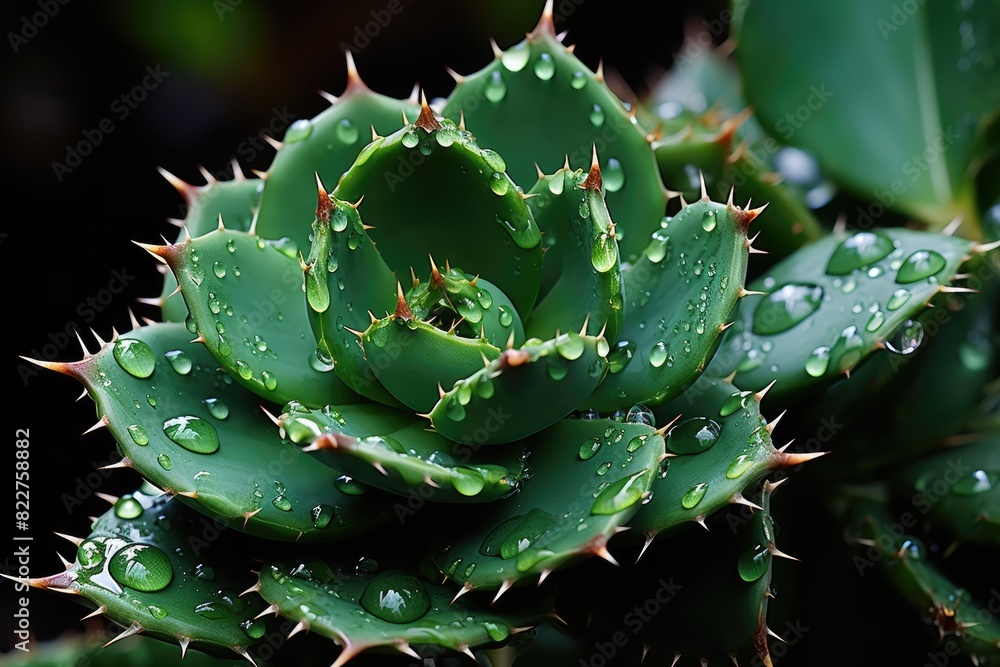 Cacti blooming in the rain in the desert., generative IA Cacti blooming in the rain in the desert., generative IA