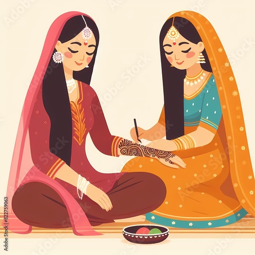 Teej Festival: Traditional Mehndi Application photo