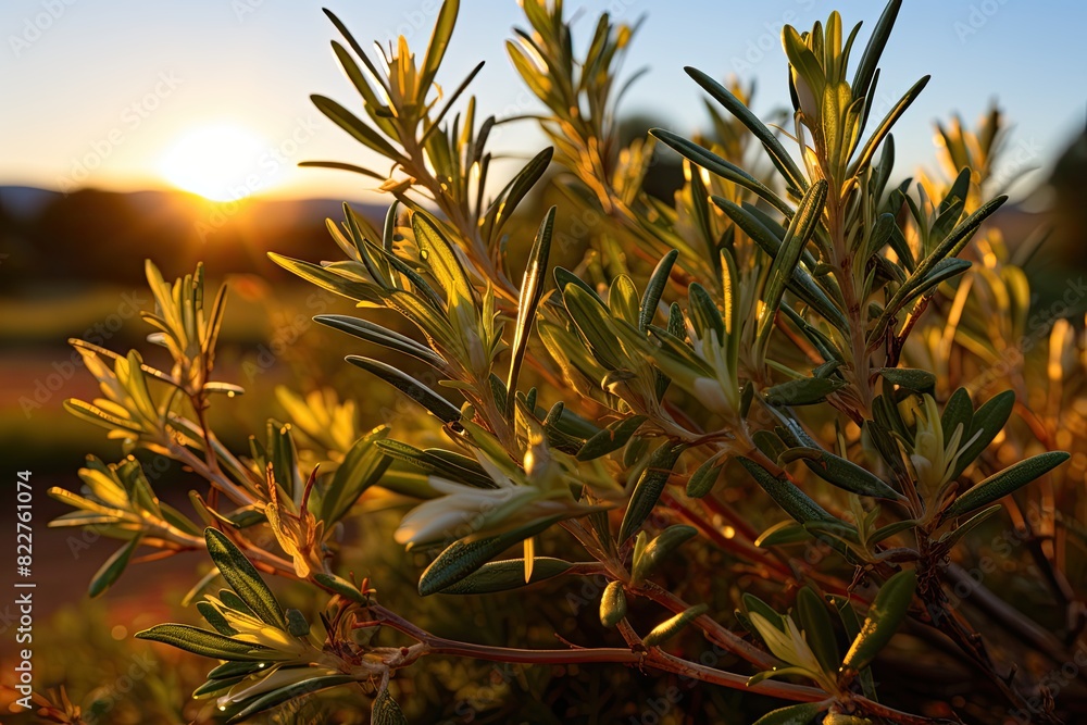 Branches of rosemary bathed by the Sun West., generative IA Branches of rosemary bathed by the Sun West., generative IA