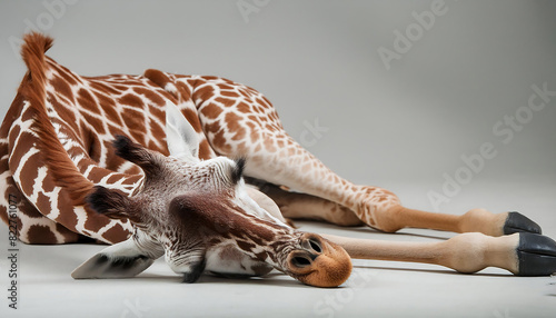 Serene Slumber of a Sleeping Giraffe photo