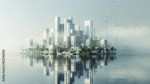 World Architecture Day Concept. Modern architecture background for business #822762038