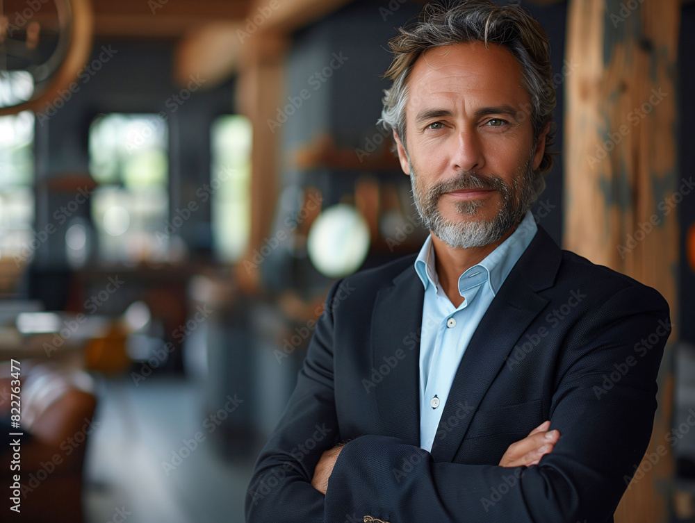 Fototapeta premium Portrait of business man standing in office