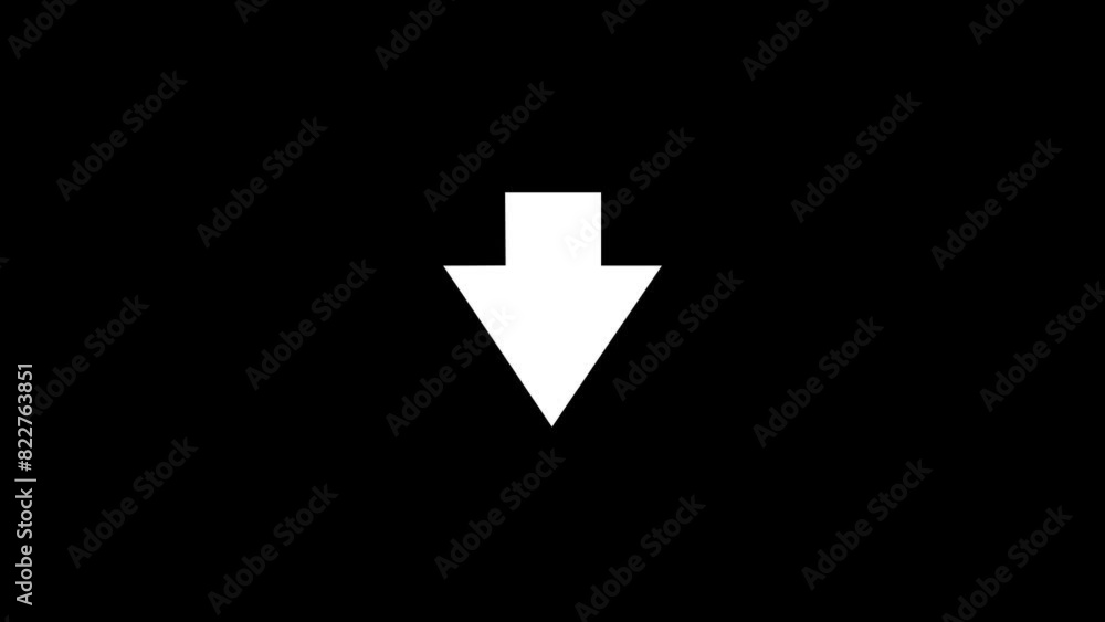 Animated arrow icon pointing down. Animation of the arrow bouncing as it slides down Animated arrow icon pointing down. Animation of the arrow bouncing as it slides down