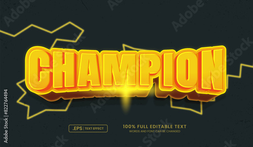 3d champion text effect, editable text effect