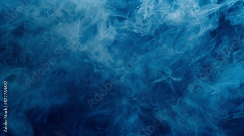 Abstract Blue Background with Smoke and Ice Texture, Top View