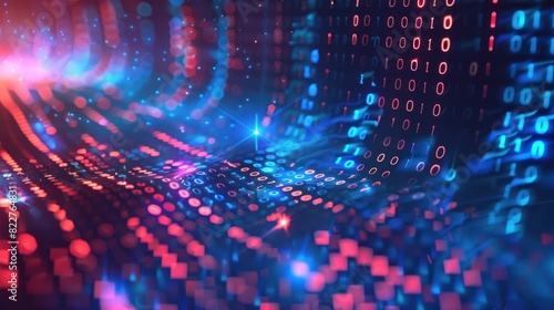 Wallpaper Mural Particle digital cyberspace, digital data network connection concept.cyber futuristic speed tunnel. Torontodigital.ca