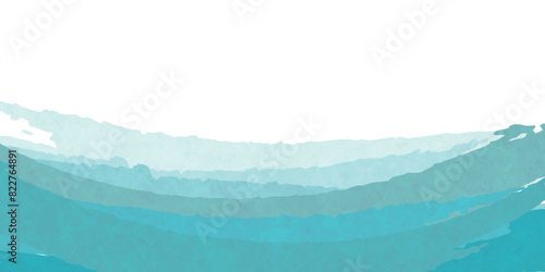 和柄　波　水彩　背景	