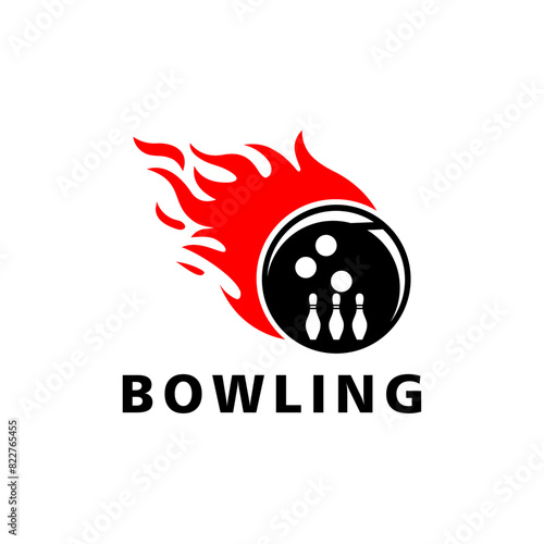 bowling logo vector template illustration design