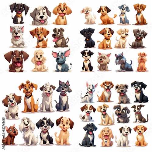 Animal stickers cartoon vector illustration set 