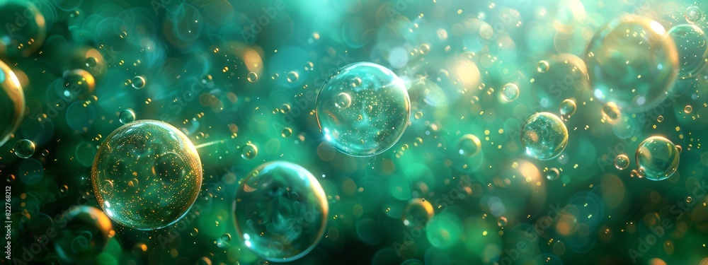 Green bubbles created a beautiful background. Green bubbles created a beautiful background.