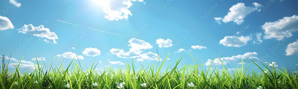 Obraz premium beautiful meadow with clear sky