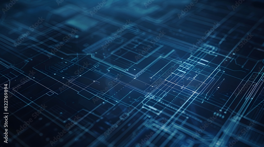 Abstract Blueprint of a Technical Drawing on Dark Background Abstract Blueprint of a Technical Drawing on Dark Background