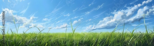 beautiful meadow with clear sky