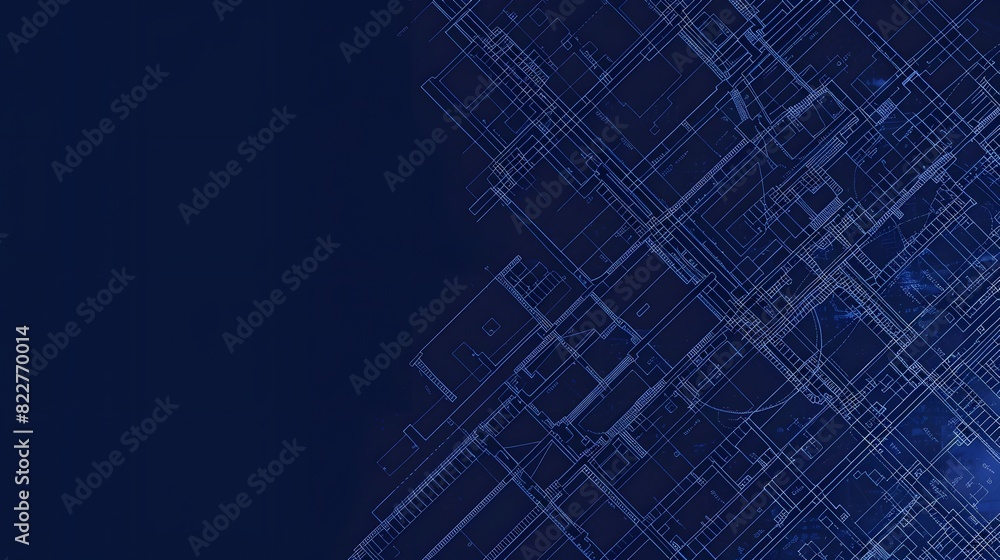Obraz premium Abstract Blueprint of a Technical Drawing on Dark Background