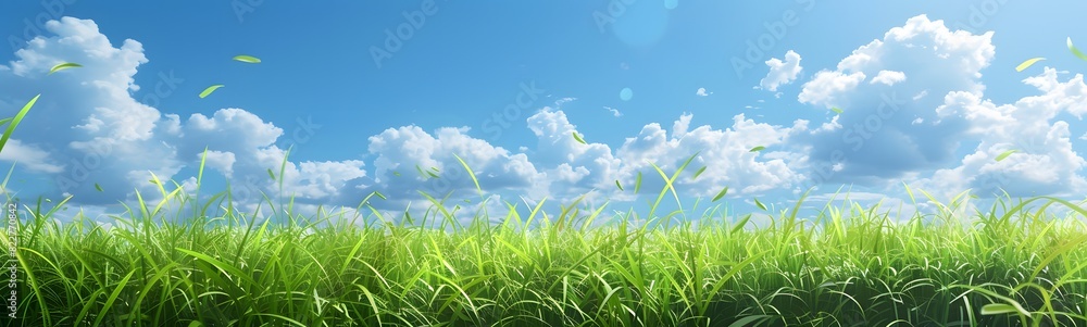 Fototapeta premium beautiful meadow with clear sky
