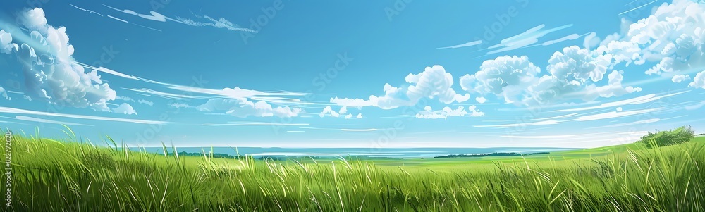 Obraz premium beautiful meadow with clear sky