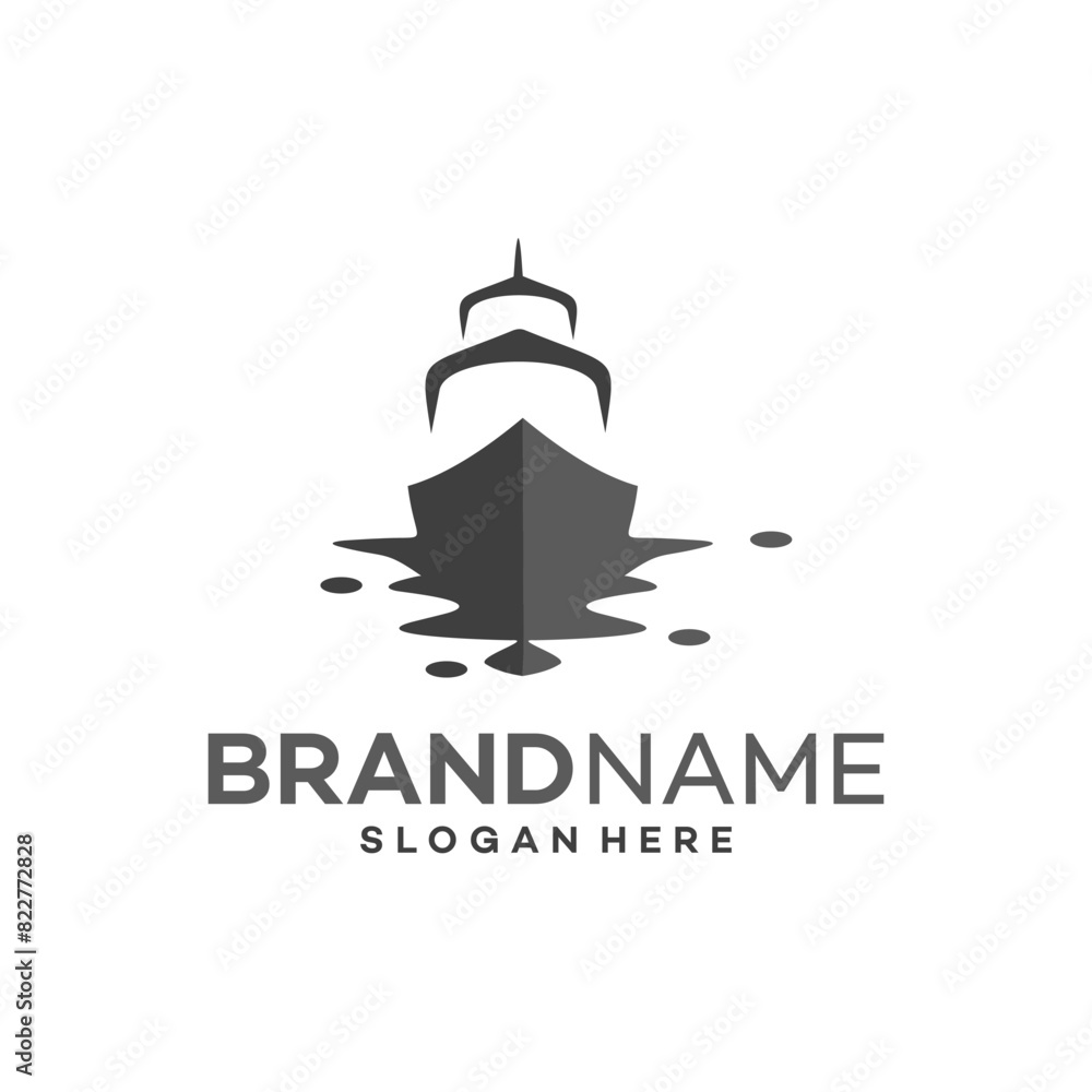 ship logo vector template illustration design