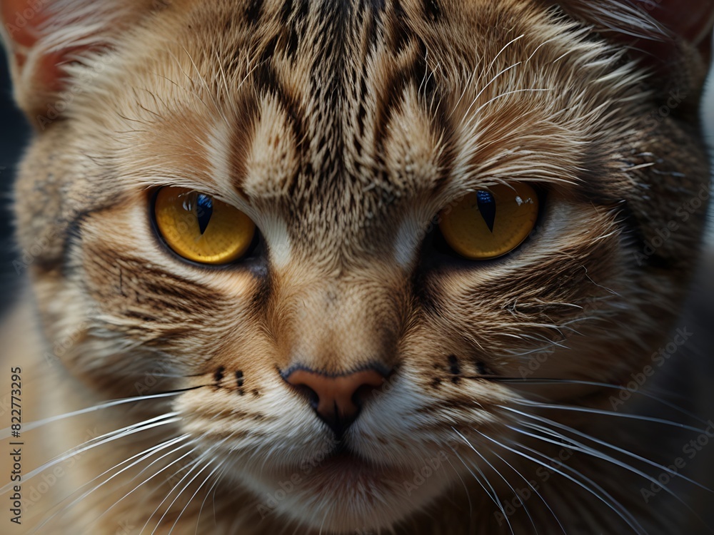 a detailed of cat, portrait, face angry, background zombie town a detailed of cat, portrait, face angry, background zombie town