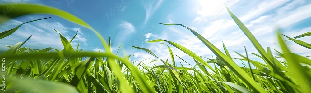 Fototapeta premium beautiful meadow with clear sky