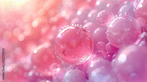 Pink bubbles created a beautiful background.