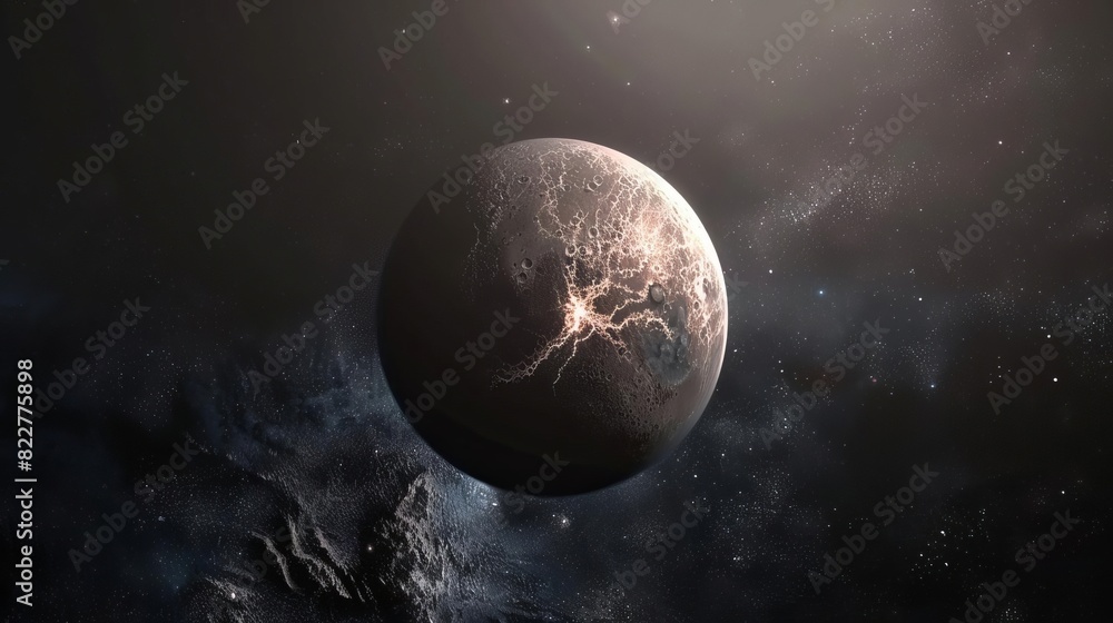 Obraz premium A habitable zone exoplanet with signs of water and potential for life, located in a star cluster,