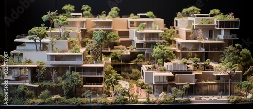 Urban planners design sustainable city models featuring ecofriendly green spaces and community gardens