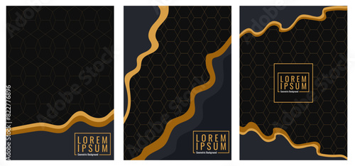 cover with background abstract black and gold 