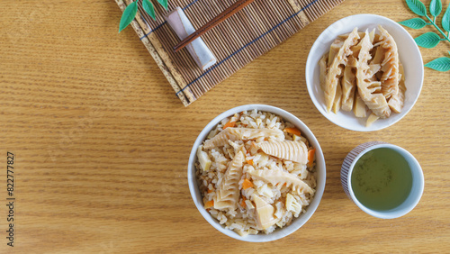 和食・たけのこ料理イメージ｜タケノコの炊き込みご飯と煮物