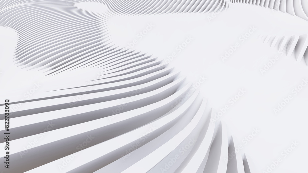 Abstract Curved Shapes. White Circular Background. Abstract Curved Shapes. White Circular Background.