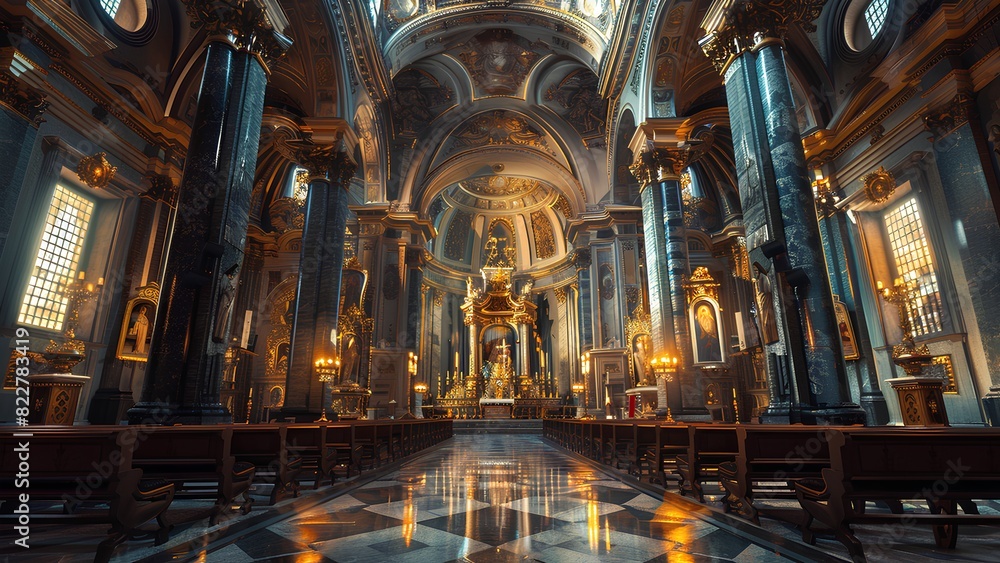 Fototapeta premium interior of the church of the holy sepulchre