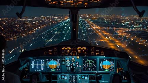 Cockpit night landing