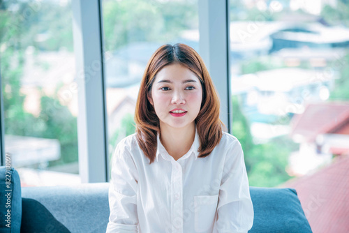 Free Download Portrait Asian women happiness smiling laugh happy person looking at camera. Beautiful happy girl portrait joy cheerful. Beauty women smile laughing. Confidence females candid shot smiling face. - GFXLoad