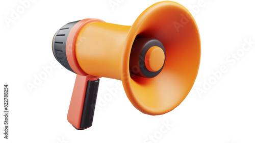 3D icon of a megaphone isolated on transparent background,png