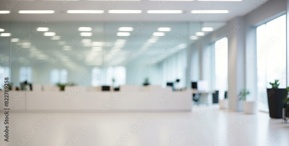 The sleek, tidy office space provides a blurred backdrop for focus.