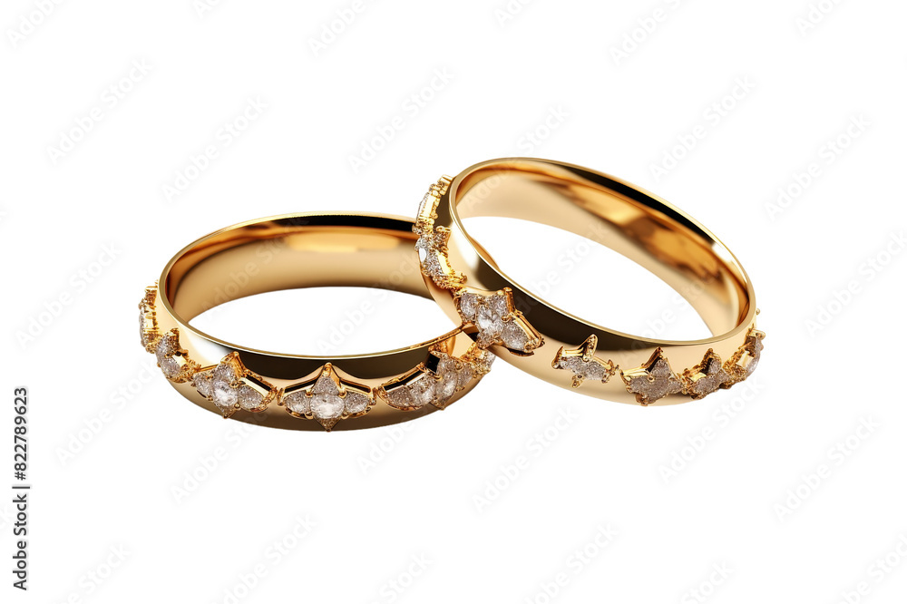 Two Golden Rings isolated on transparent background, png, cut out. Two Golden Rings isolated on transparent background, png, cut out.