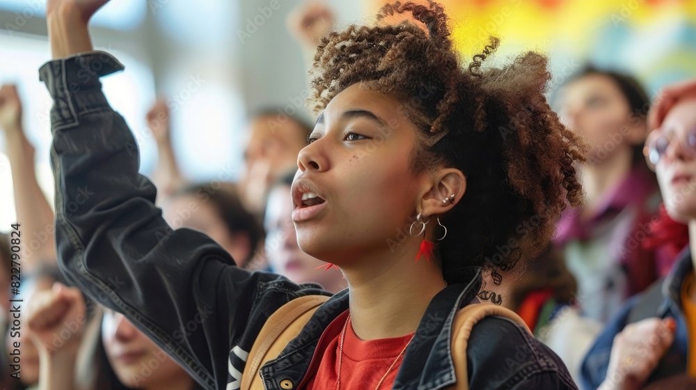 Empowering Youth-Led Social Movements Against Prejudice and Inequality. Concept Youth Activism, Social Movements, Prejudice, Inequality, Empowerment