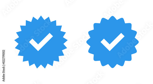 verified icon set. verification check mark. approved icon photo