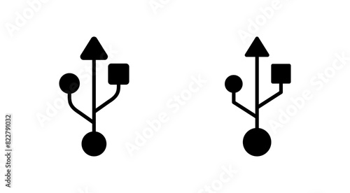 Usb icon set. Flash disk icon vector